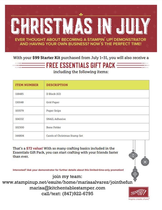 Stampin Up Christmas in July