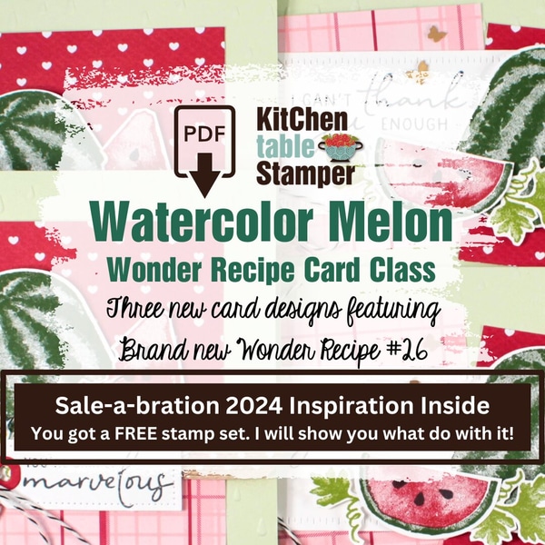 Watercolor Melon Wonder Recipe PDF Card Class